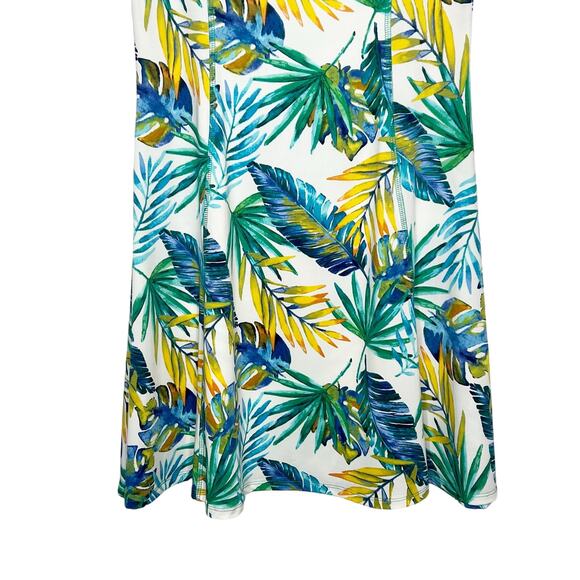 FASHQUE STUDIO Tropical Leaf Print Short Sleeve T-Shirt Dress Quick Dry Size M - Picture 4 of 9